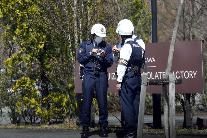 G7外长会议 警员轻井泽站岗