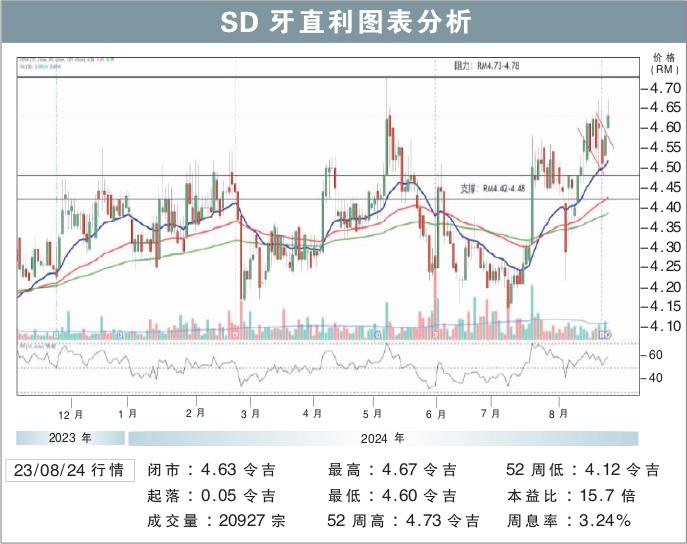 SD牙直利图表分析 23/8/2024