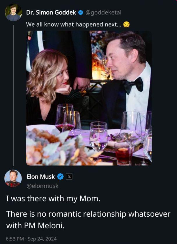 马斯克 梅洛尼 elon musk Giorgia Meloni