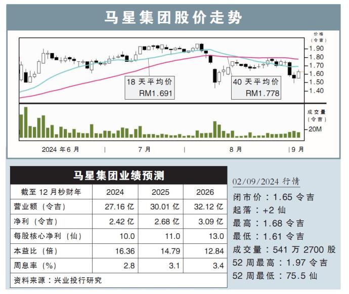 马星集团股价走势