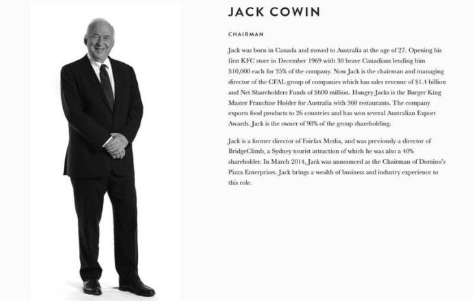 柯温 Jack Cowin（图取自达美乐官网）