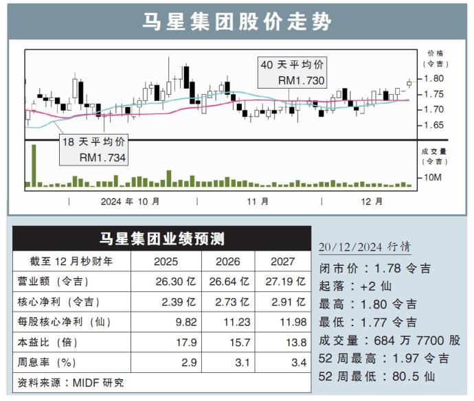 马星集团股价走势