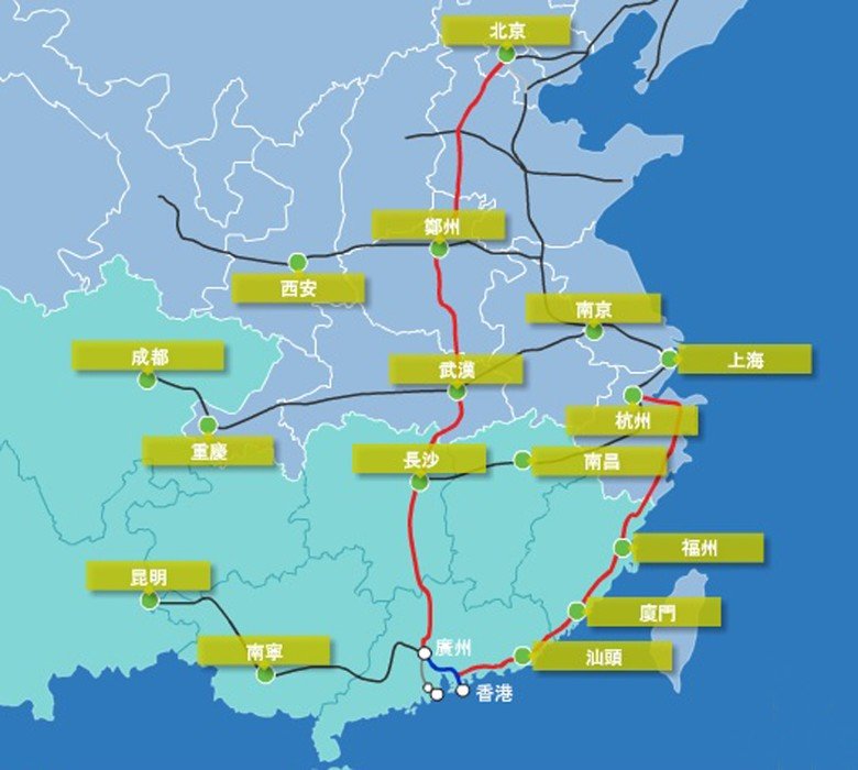 高铁香港段可接通16个中国内地主要城市。(互联网)